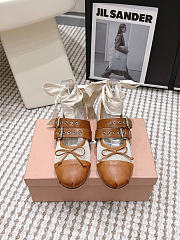 Miumiu Canvas And Leather Ballerinas Beige/Tobacco 5F608E - 1
