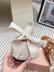 Miumiu Canvas And Leather Ballerinas Beige/Tobacco 5F608E - 5
