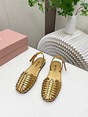 Miumiu Laminated Nappa Leather Fisherman Sandals Platinum 5X610E - 1