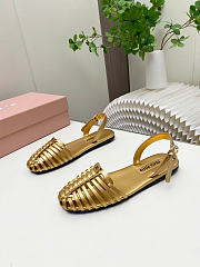 Miumiu Laminated Nappa Leather Fisherman Sandals Platinum 5X610E - 3