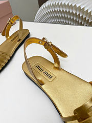 Miumiu Laminated Nappa Leather Fisherman Sandals Platinum 5X610E - 2