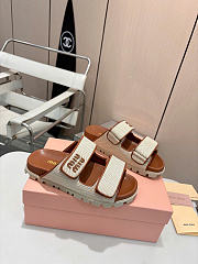 Miumiu Canvas Slidesbeige/Brandy 5XX658 - 1