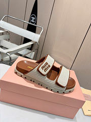 Miumiu Canvas Slidesbeige/Brandy 5XX658 - 6