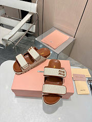 Miumiu Canvas Slidesbeige/Brandy 5XX658 - 5