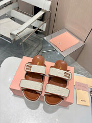 Miumiu Canvas Slidesbeige/Brandy 5XX658 - 2