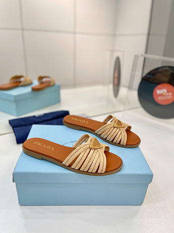 Prada Crochet Slides Beige 1XX807