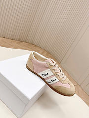 Dior Dior Ribbon Sneaker Pink and Beige Suede Calfskin - 6