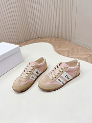 Dior Dior Ribbon Sneaker Pink and Beige Suede Calfskin - 4