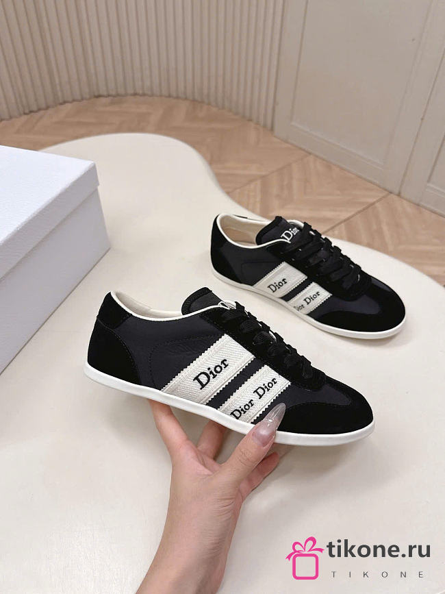 Dior Ribbon Sneaker Black Suede Calfskin and Technical Fabric - 1