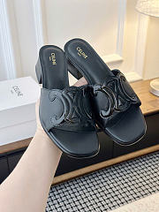  Celine Clemence Mule In Lambskin And Patent Calfskin Black  - 6