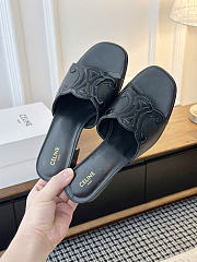  Celine Clemence Mule In Lambskin And Patent Calfskin Black  - 5