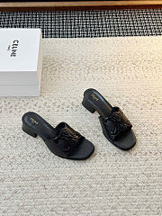  Celine Clemence Mule In Lambskin And Patent Calfskin Black  - 3
