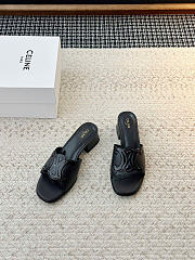  Celine Clemence Mule In Lambskin And Patent Calfskin Black  - 2