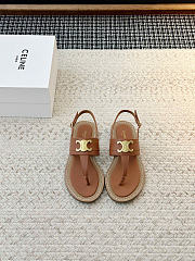 Celine Lympia Triomphe Thong In Calfskin Tan - 1