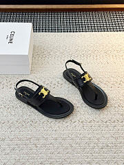 Celine Lympia Triomphe Thong In Calfskin Black - 3