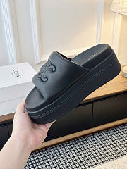 Celine Block Slide With Triomphe In Lambskin Black - 6