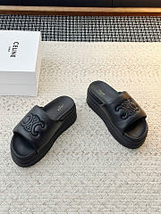 Celine Block Slide With Triomphe In Lambskin Black - 4