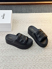 Celine Block Slide With Triomphe In Lambskin Black - 2