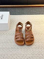 Celine Clea Triomphe Sandal In Calfskin Vegetal Tanning Tan - 1