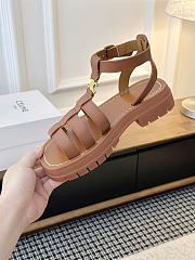 Celine Clea Triomphe Sandal In Calfskin Vegetal Tanning Tan - 5
