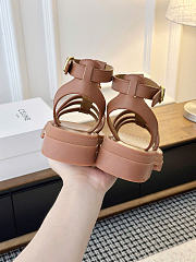 Celine Clea Triomphe Sandal In Calfskin Vegetal Tanning Tan - 3