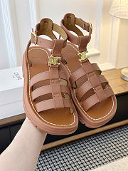 Celine Clea Triomphe Sandal In Calfskin Vegetal Tanning Tan - 2