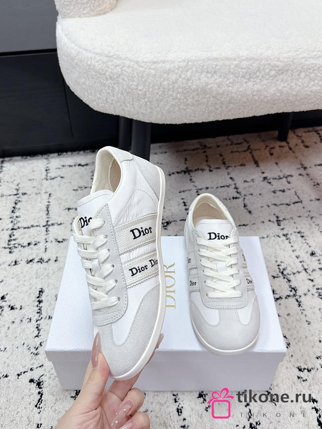 Dior Ribbon Sneaker White Suede Calfskin and Technical Fabric - 1