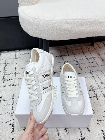 Dior Ribbon Sneaker White Suede Calfskin and Technical Fabric