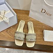Dior Dway Slide Cotton Embroidered with Metallic Thread and Gold-Tone Strass - 1