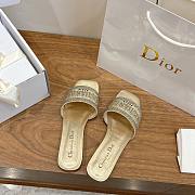 Dior Dway Slide Cotton Embroidered with Metallic Thread and Gold-Tone Strass - 6