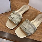 Dior Dway Slide Cotton Embroidered with Metallic Thread and Gold-Tone Strass - 5