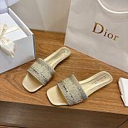 Dior Dway Slide Cotton Embroidered with Metallic Thread and Gold-Tone Strass - 4