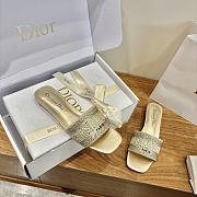 Dior Dway Slide Cotton Embroidered with Metallic Thread and Gold-Tone Strass - 3