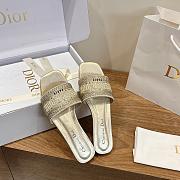 Dior Dway Slide Cotton Embroidered with Metallic Thread and Gold-Tone Strass - 2