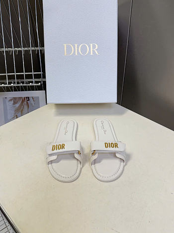 Dioriviera Dioract Slide Black Lambskin and Rubber White