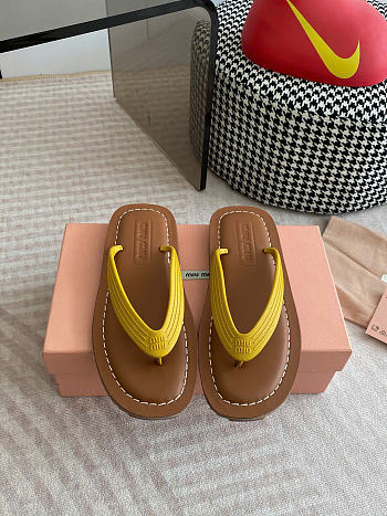 Miumiu Thong Sandals Yellow 5Y638E