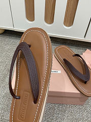 Miumiu Thong Sandals Dark Brown 5Y638E - 6