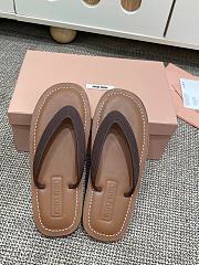 Miumiu Thong Sandals Dark Brown 5Y638E - 2