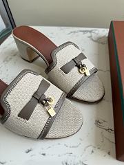 Loro Piana Summer Charms Sandal Cotton Linen Natural/Almond Tree (B5UH) FAQ6332 - 5