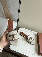 Loro Piana Summer Charms Sandal Cotton Linen Natural/Almond Tree (B5UH) FAQ6328 - 3