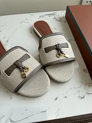 Loro Piana Summer Charms Sandal Cotton Linen Natural/Almond Tree (B5UH) FAQ6328 - 5