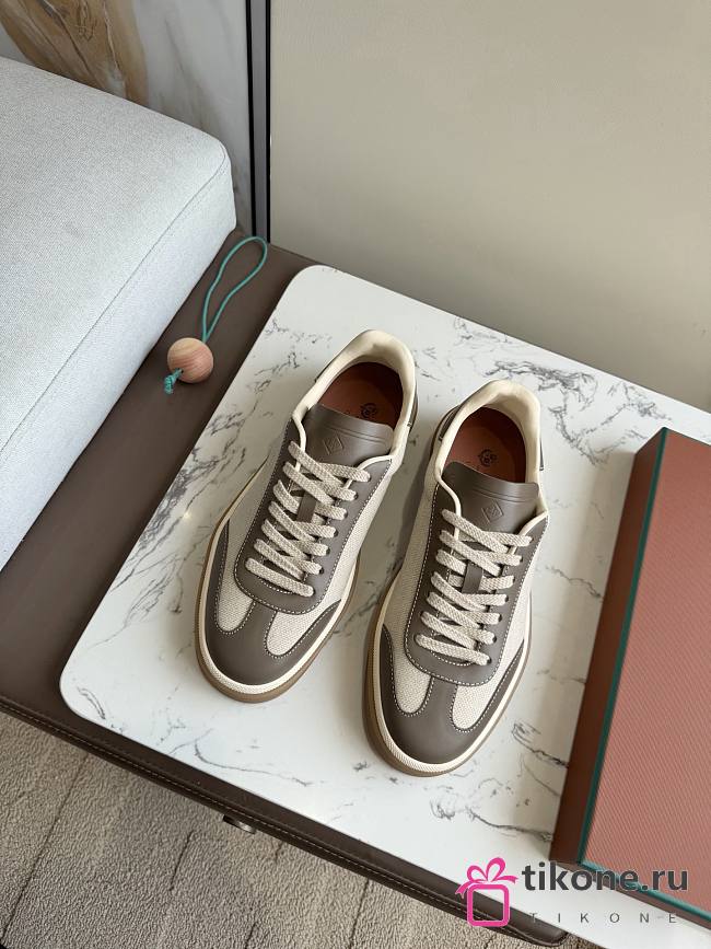 Loro Piana Tennis Walk Sneaker Cotton Linen Natural/Almond Tree (B5UH) FSW0085 - 1