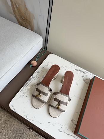 Loro Piana Summer Charms Sandal Cotton Linen Natural/Almond Tree (B5UH) FAQ6332