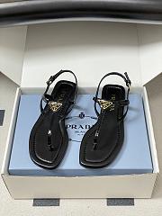 Prada Patent Leather Thong Sandals Black 1Y395O - 6