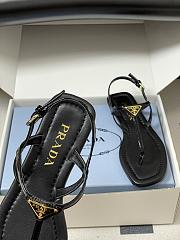 Prada Patent Leather Thong Sandals Black 1Y395O - 4