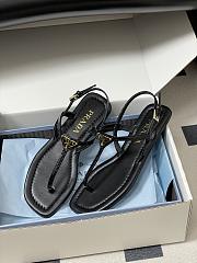 Prada Patent Leather Thong Sandals Black 1Y395O - 2
