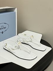 Prada Patent Leather Thong Sandals White 1Y395O - 1