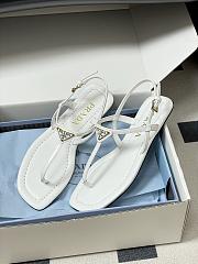 Prada Patent Leather Thong Sandals White 1Y395O - 6