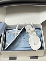 Prada Patent Leather Thong Sandals White 1Y395O - 5