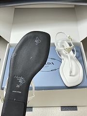 Prada Patent Leather Thong Sandals White 1Y395O - 2